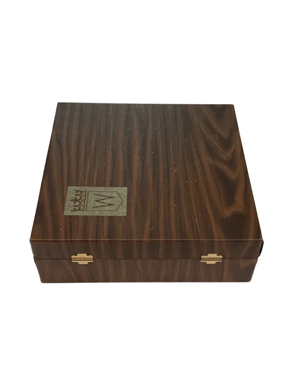 Vintage Canadian Club Whisky Hiram Walker Faux Wood Gift Box Hinged 12